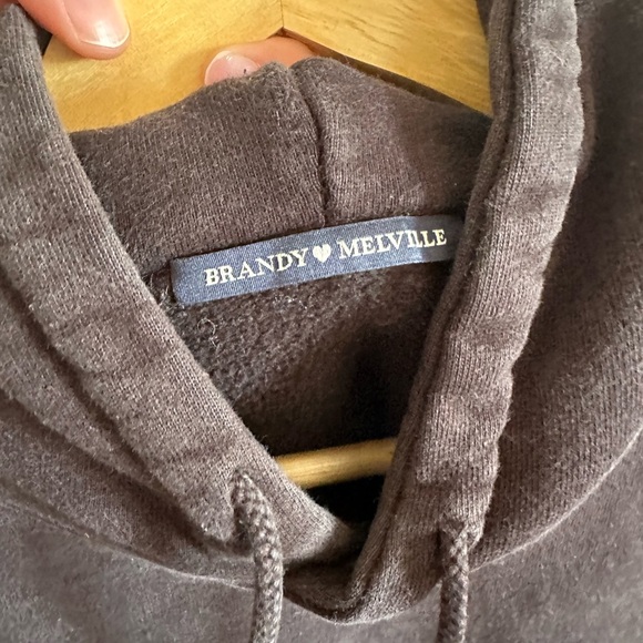 Brandy Melville Black Cotton Butterfly Hoodie Classic Neutral Sweatshirt size S - Picture 7 of 9